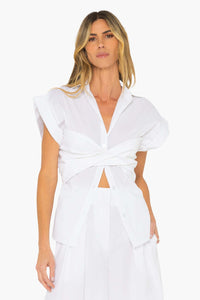 JBQ THE LABEL ELLIOT LONG TOP IN WHITE