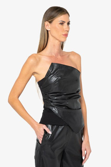 JBQ THE LABEL KARL STRAPLESS TOP IN BLACK