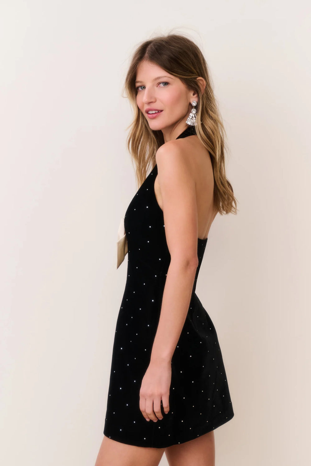 KATHY VELVET HALTER DRESS