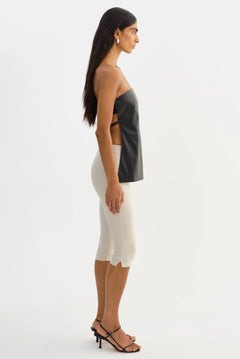 KATYA FAUX LEATHER TOP