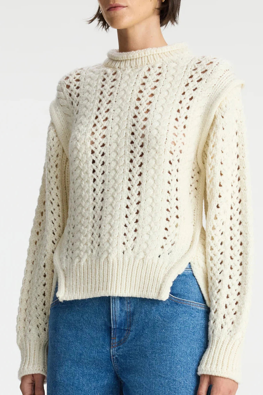 A.L.C. CHANDLER WOOL SWEATER IN OFF WHITE