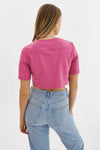 KIRSI CROPPED BIKER JACKET BODACIOUS PINK