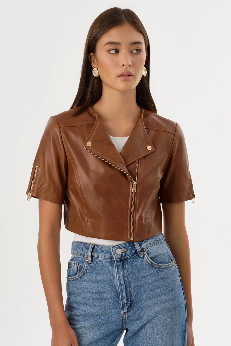 KIRSI CROPPED BIKER JACKET