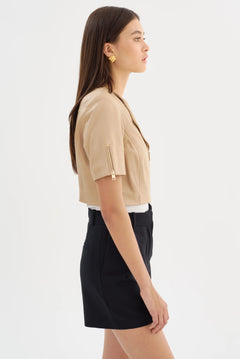 KIRSI CROPPED BIKER JACKET