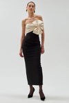 RONNY KOBO KANE DRESS IN BLACK/IVORY