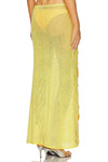 LESLIE AMON TREASURE HIBISCUS MAXI SKIRT IN YELLOW