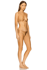 LESLIE AMON SHELL TRIANGLE BIKINI IN BEIGE