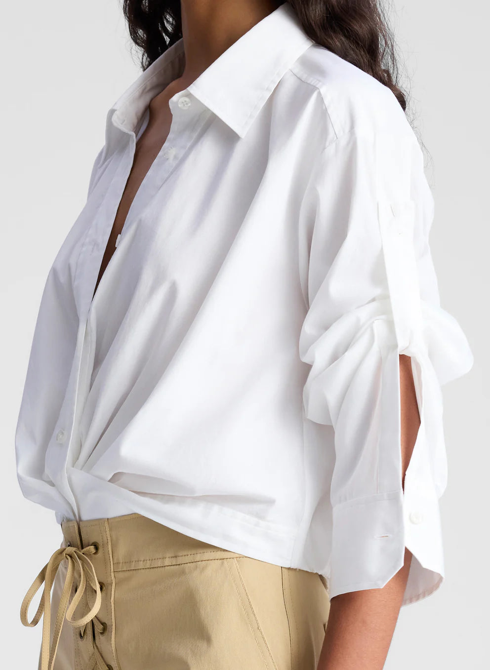LEO CROPPED COTTON SHIRT