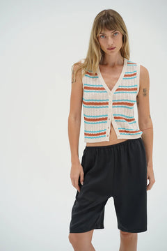 LOU SLEEVELESS CARDIGAN