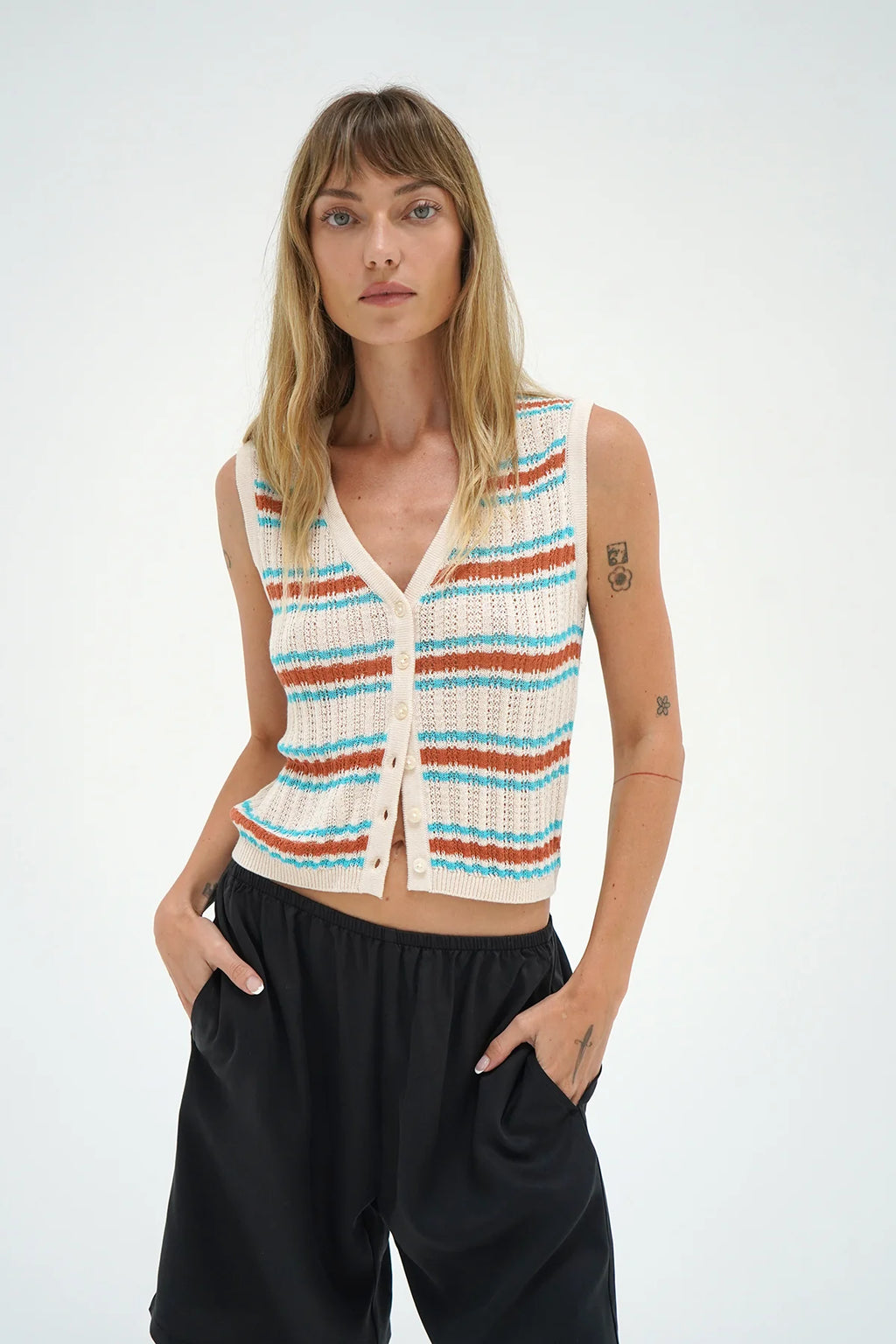 LOU SLEEVELESS CARDIGAN – Big Drop NYC