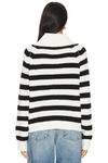 LNA OSCAR STRIPE SWEATER IN BLACK IVORY STRIPE