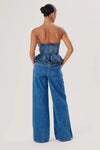 RONNY KOBO DALLAS DENIM TOP IN MEDIUM WASH