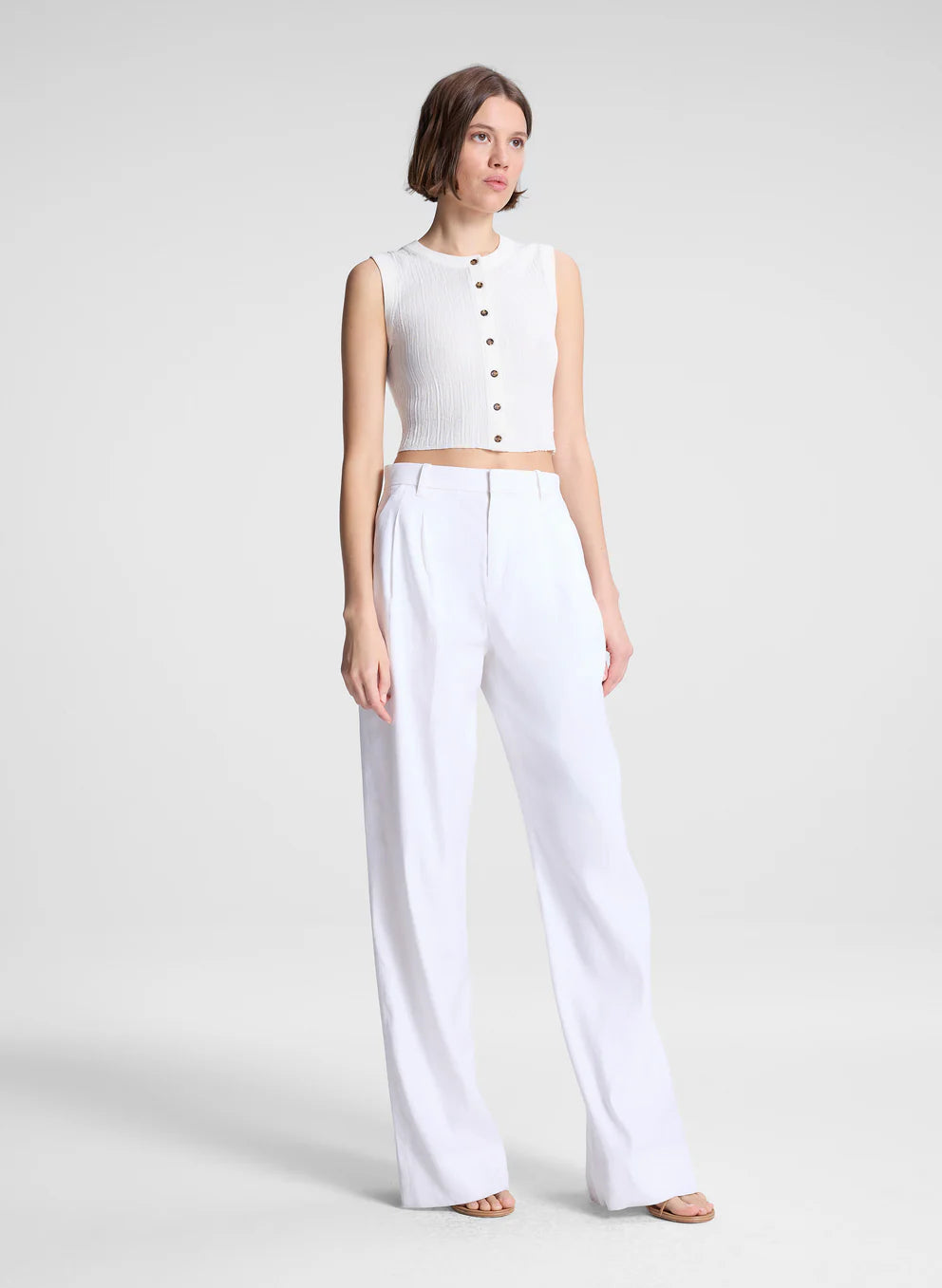 LOTTIE CROPPED FINE COTTON KNIT TOP