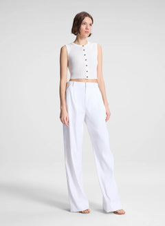 LOTTIE CROPPED FINE COTTON KNIT TOP