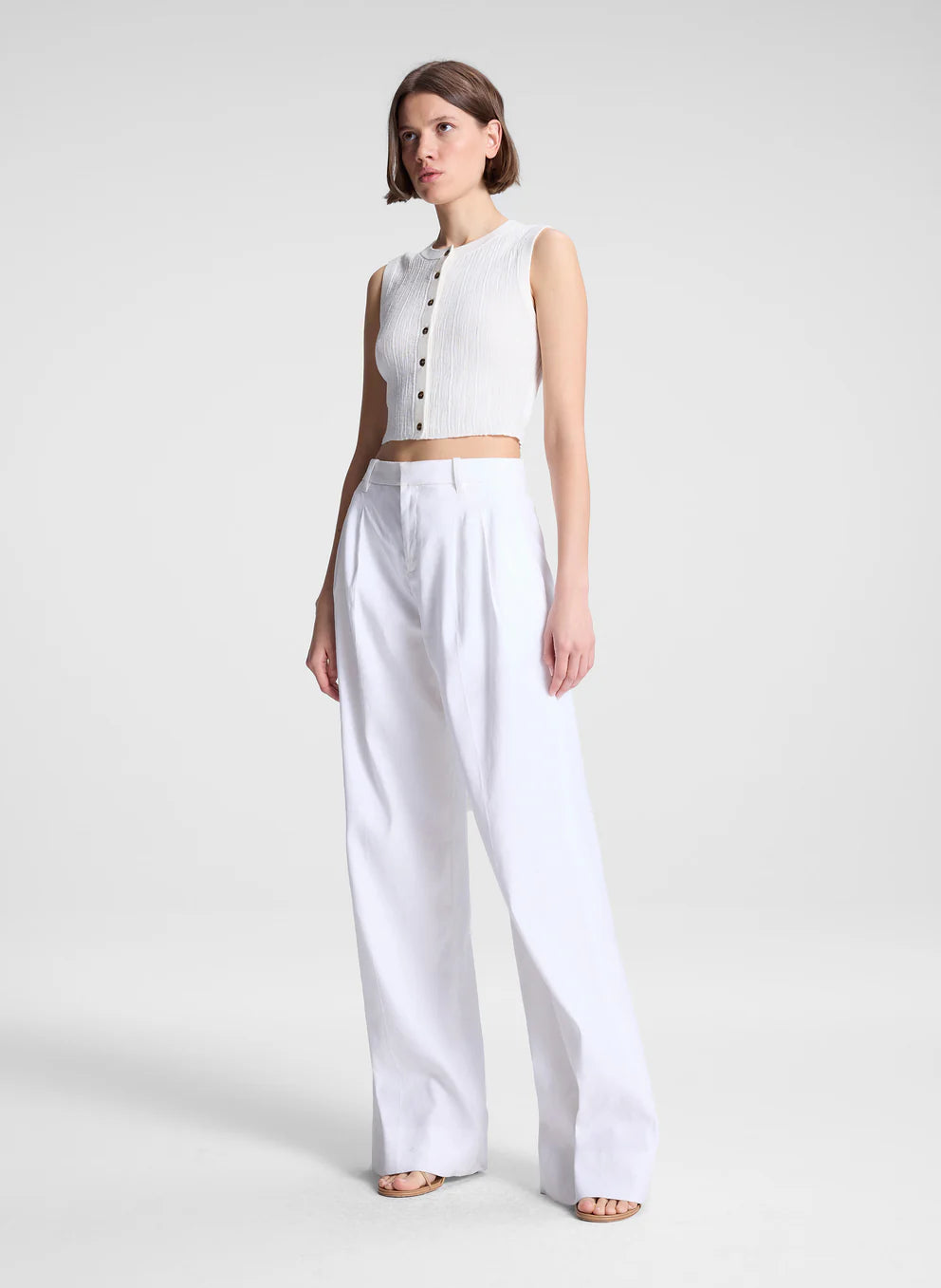 LOTTIE CROPPED FINE COTTON KNIT TOP