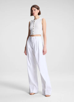 LOTTIE CROPPED FINE COTTON KNIT TOP