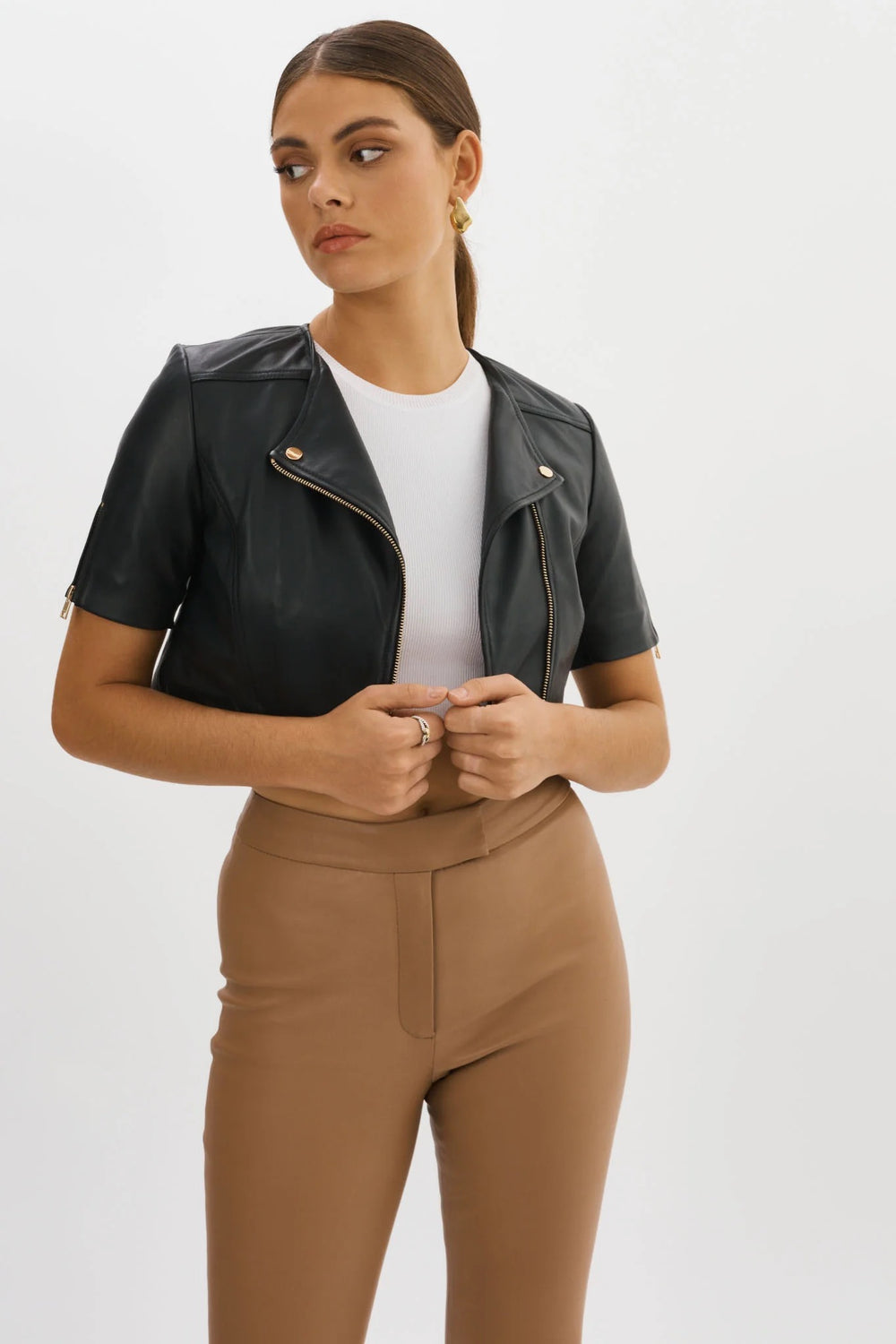 KIRSI CROPPED BIKER JACKET