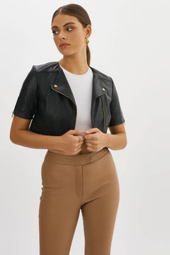 KIRSI CROPPED BIKER JACKET
