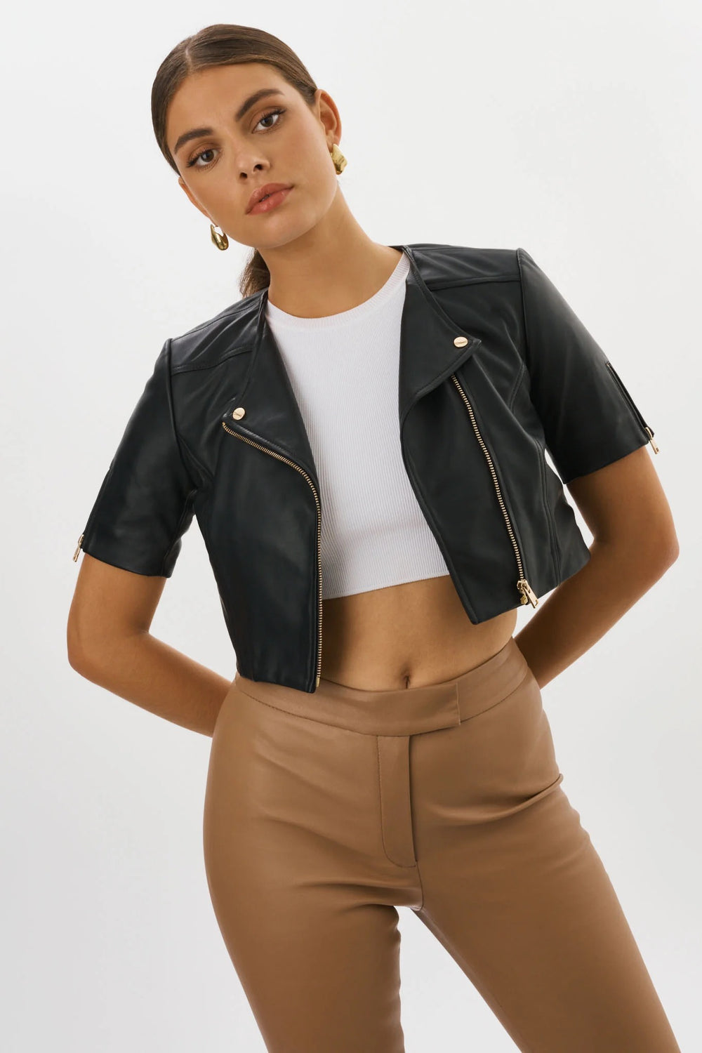 KIRSI CROPPED BIKER JACKET