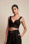 HEVRON LEVY CROP IN BLACK