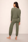 EBERJEY GISELE SLOUCHY SET IN MOSS/IVORY