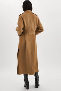 LA MARQUE MARGARET WOOL TRENCH COAT IN CAMEL