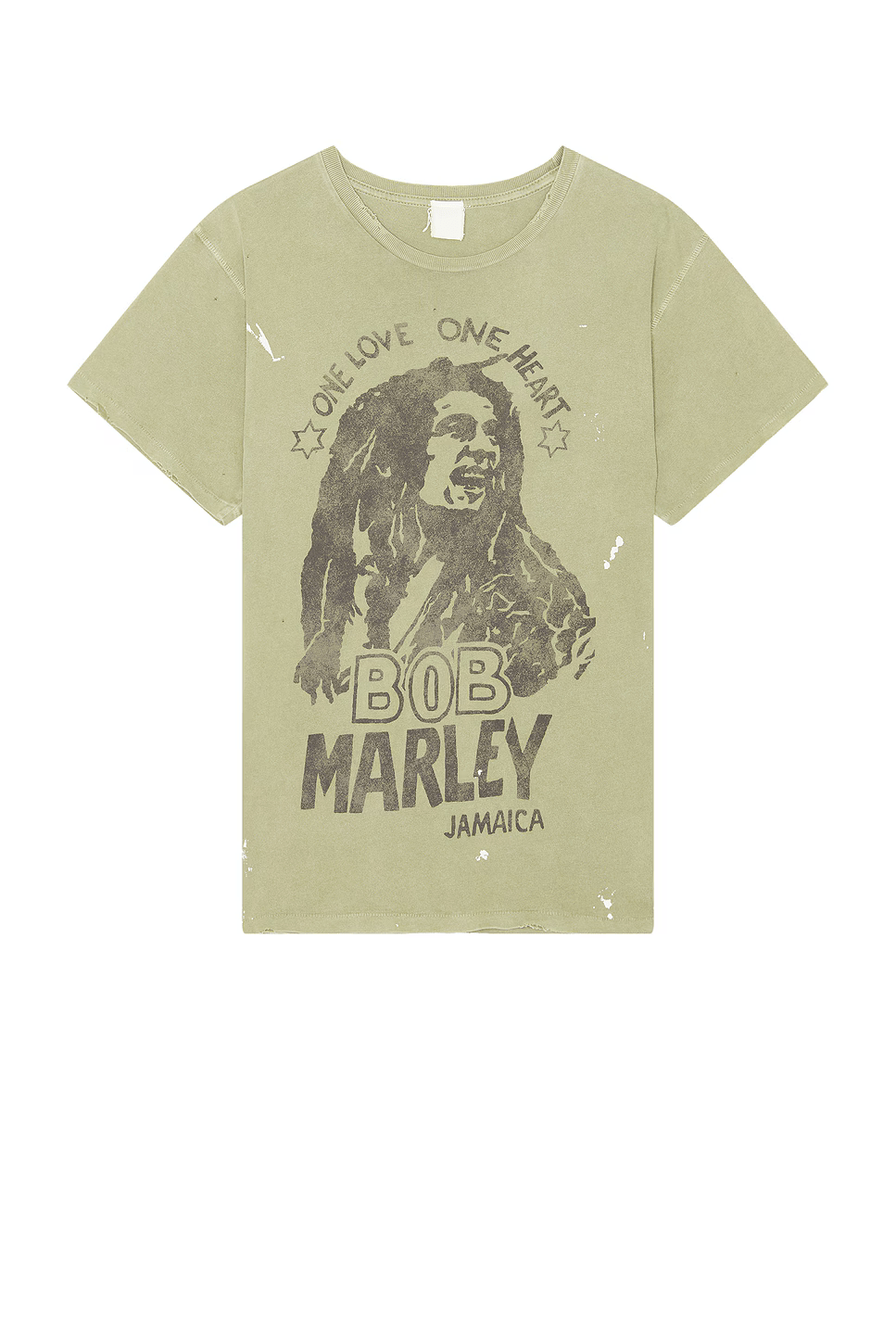 MADEWORN BOB MARLEY ONE LOVE ONE HEART TEE IN FATIGUE