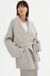 LA MARQUE MEKIA DOUBLE FACE WOOL COAT IN LIGHT GREY