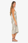 JBQ THE LABEL DALIA DRESS IN WASHED METALLIC