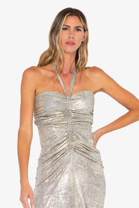 JBQ THE LABEL DALIA DRESS IN WASHED METALLIC