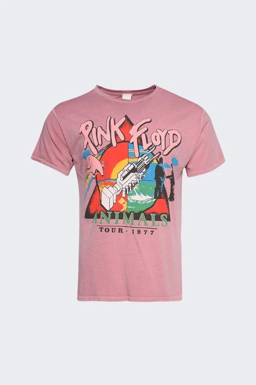 MADEWORN PINK FLOYD ANIMALS 1977 TOUR TEE IN PETAL