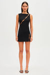 MISHA JOSIE CREPE MINI DRESS IN BLACK