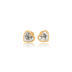 GOLD LAB GROWN DIAMOND BEZEL STUD EARRINGS