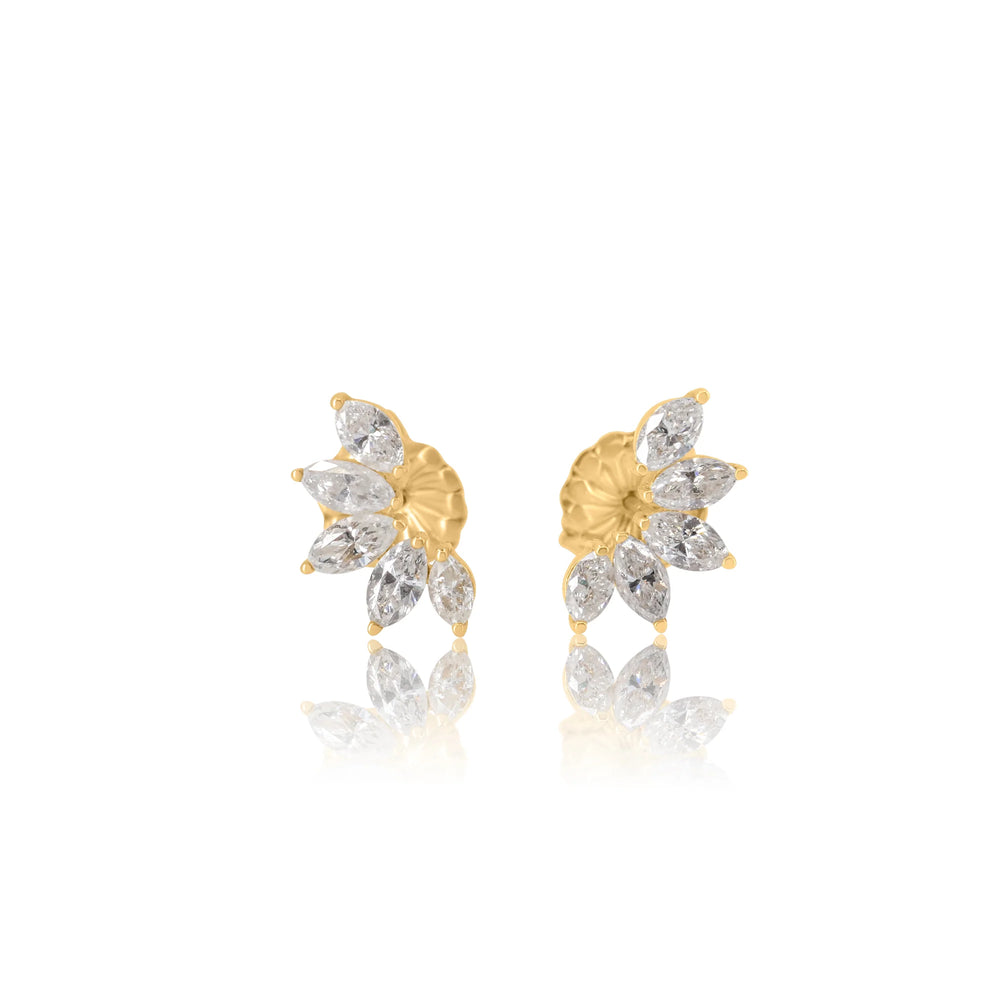 GOLD LAB GROWN MULTI SHAPE CLIMBER DIAMOND STUDS - SINGLE