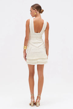 RADIANT FRINGE MINI DRESS