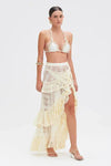 PATBO PINE LACE BEACH SKIRT IN OFF WHITE