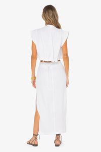 JBQ THE LABEL CAMP MAXI SKIRT IN WHITE