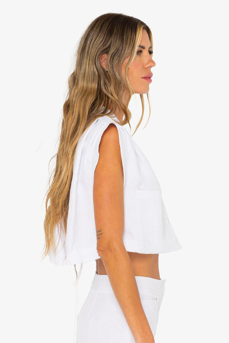 JBQ THE LABEL PREEN TOP IN WHITE