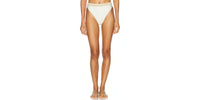 PATBO JUTE TRIM BIKINI BOTTOM IN IVORY