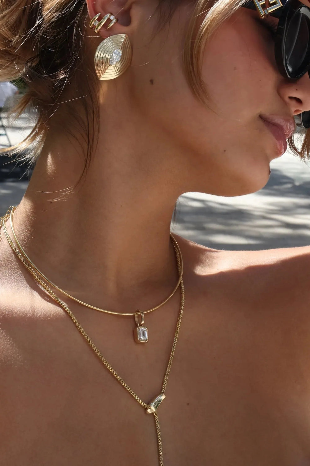 GOLD SNAKE LARIAT CHAIN NECKLACE
