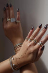 GOLD FIVE DIAMOND BEZEL HAND BRACELET