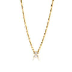 GOLD LAB GROWN DIAMOND MARQUISE CUBAN LINK NECKLACE