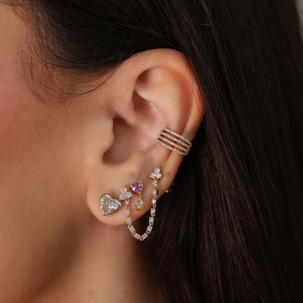 GOLD LAB GROWN DIAMOND BEZEL STUD EARRINGS