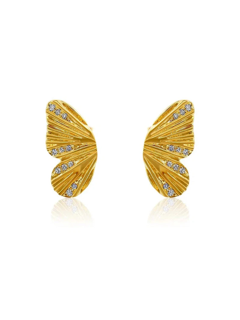 MONISHA MELWANI GOLD DIAMOND BUTTERFLY WING EARRING