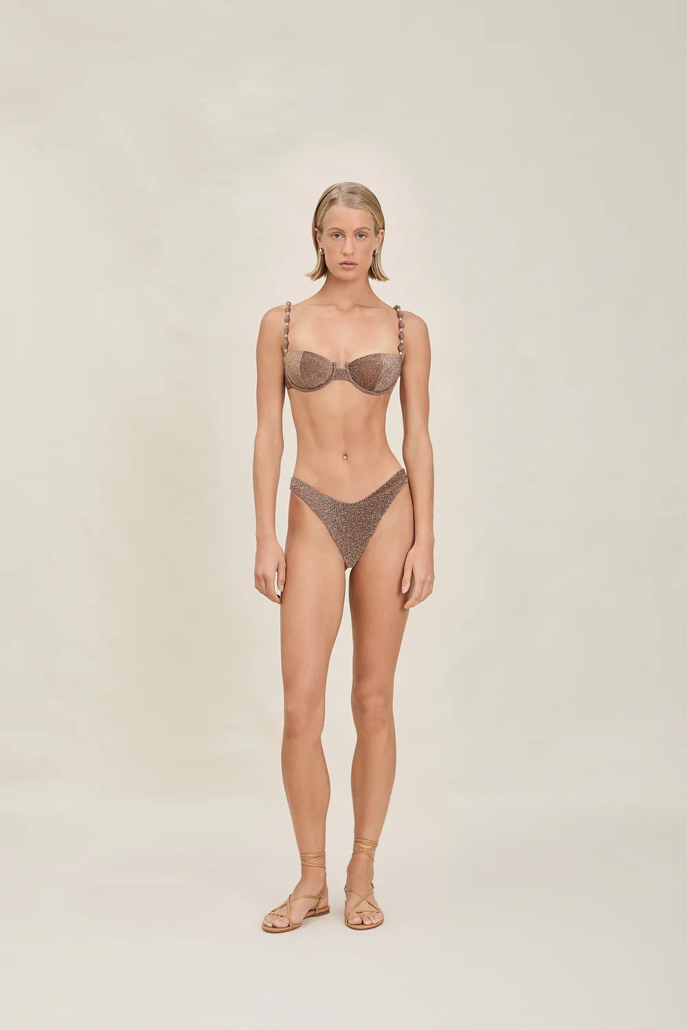 DEVON WINDSOR LYDIA UNDERWIRE BIKINI TOP IN SEPIA