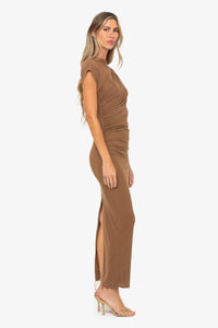 JBQ THE LABEL REIGN DRESS IN MOCHA