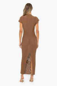 JBQ THE LABEL REIGN DRESS IN MOCHA