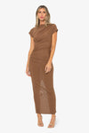 JBQ THE LABEL REIGN DRESS IN MOCHA