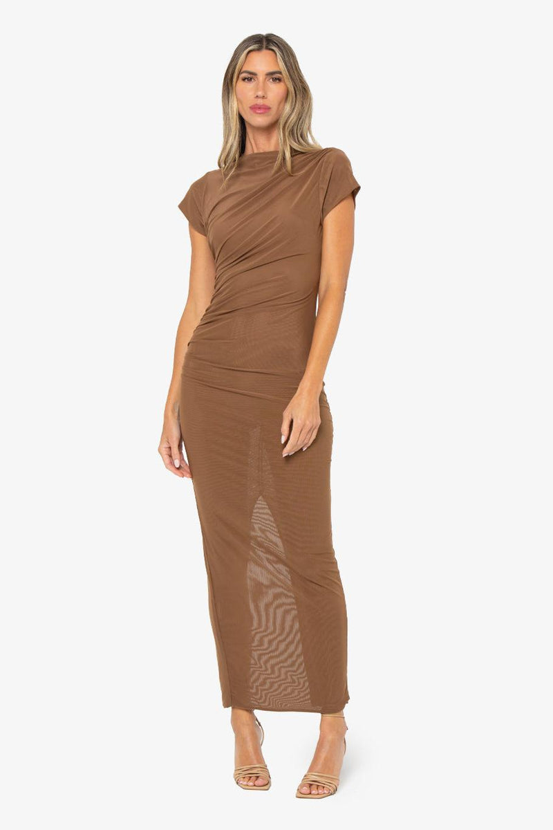 JBQ THE LABEL REIGN DRESS IN MOCHA