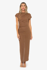 JBQ THE LABEL REIGN DRESS IN MOCHA